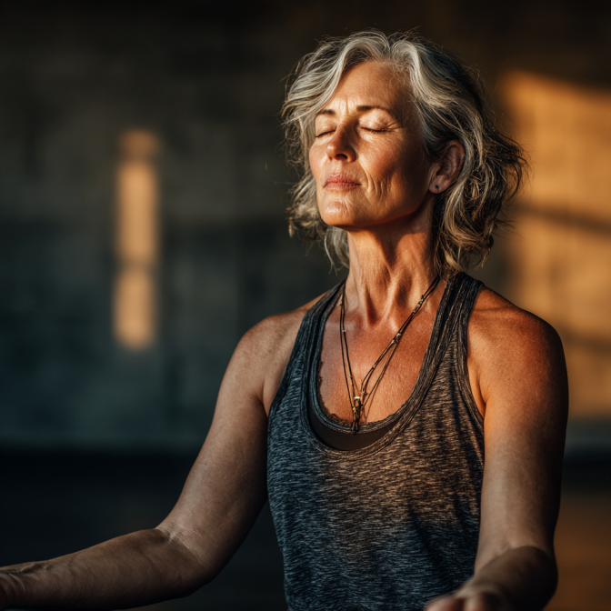 Grup de seniori într-o sesiune de yoga relaxantă